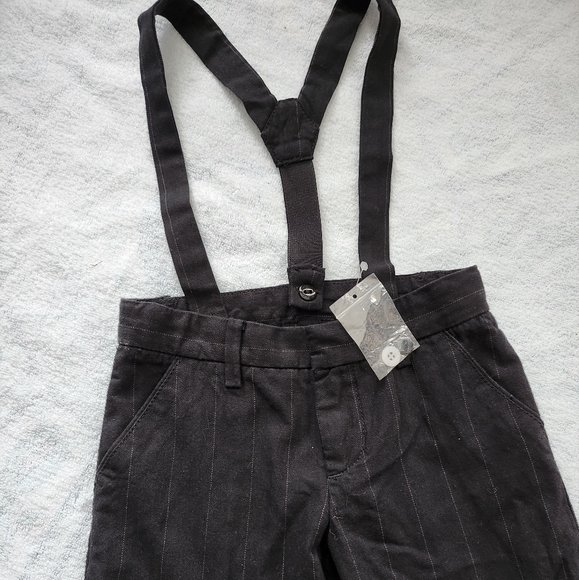 New Toddler Boy's Pinstripe Overalls Size 3 - Picture 2 of 3